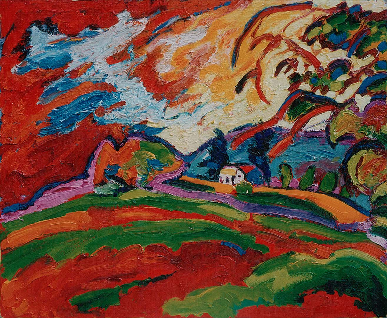 Gemälde: Landschaft bei Teichh&auml;user II - Ölgemälde von TM Rotschönberg