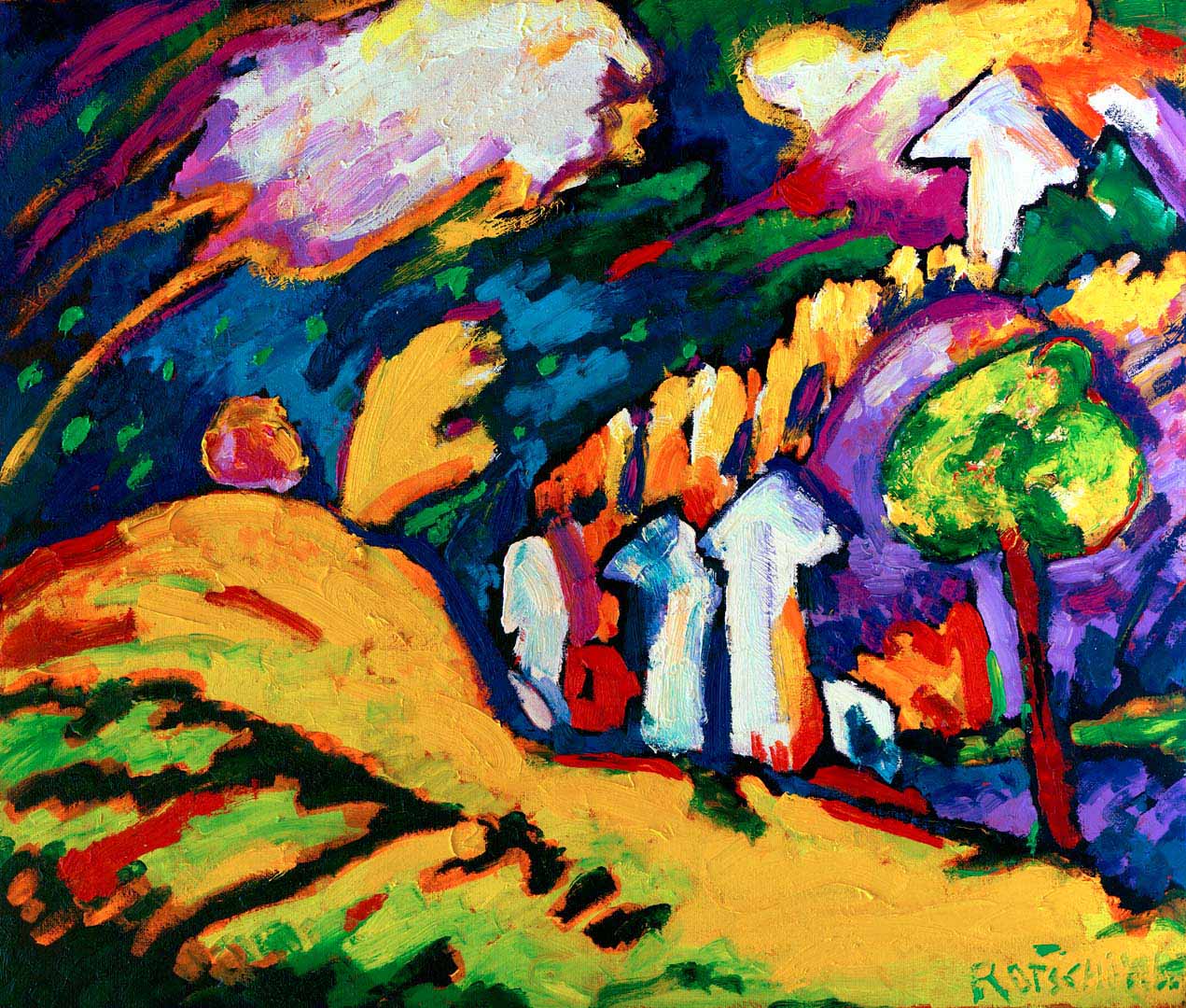 Gemälde: Landschaft f&uuml;r Kandinsky - Ölgemälde von TM Rotschönberg